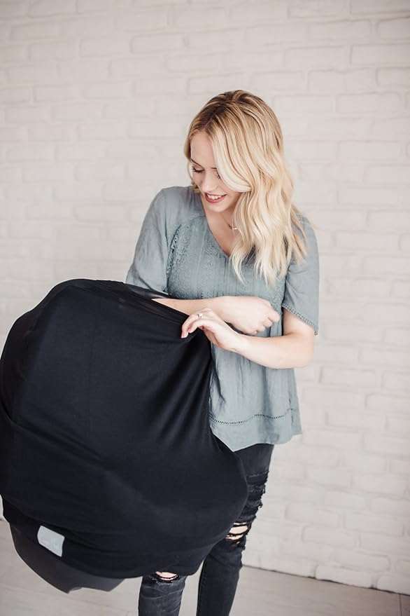 Copper Pearl Multi-Use Cover: Car Seat & Stroller Cover for Sun - Stretchy Fabric, All-Season Use, Stylish Designs, Easy Access for Moms - Midnight