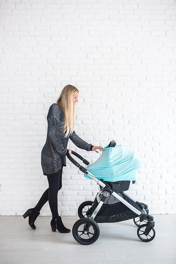 Baby Car Seat Cover Canopy and Nursing Cover Multi-Use Stretchy 5 in 1 Gift The Skye by Copper Pearl