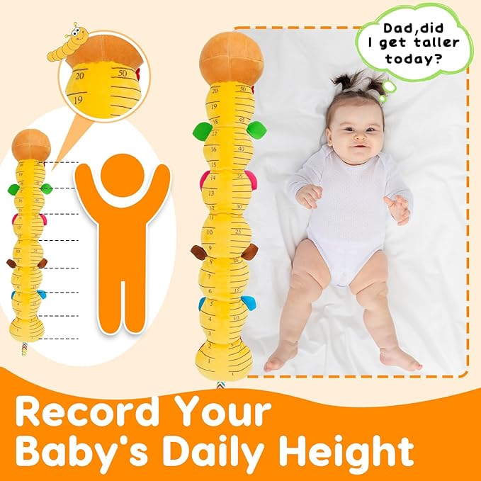 Baby Sensory Caterpillar Toys 0-3 Month Music Animal Stuffed Plush Toy for Infant 0-3-6-12 Month Tummy Time with Crinkle Rattle for Newborn 9-12 Month Texture Toy for Boy Girl Birthday Shower Gifts