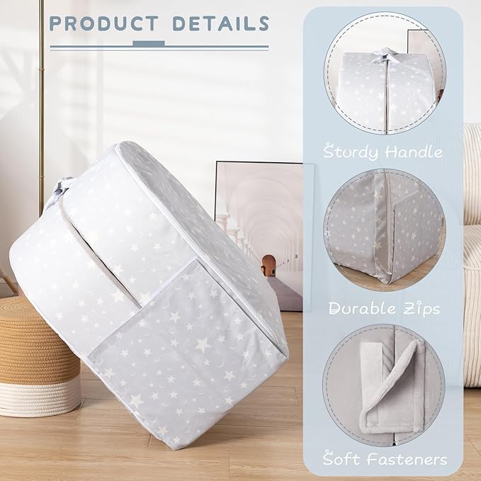 BYBYME Portable Toddler Travel Bed - Waterproof Foldable Floor Crib with Washable Fitted Sheet - Ideal Folding Toddler Cots for Sleeping and Sleepovers (Grey)