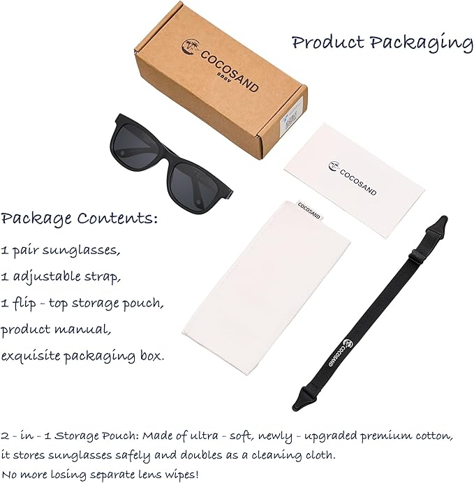 COCOSAND Flexible Polarized Baby Sunglasses with Strap UV Protection for Toddler Infant Girl Boy Age 0-24 Months