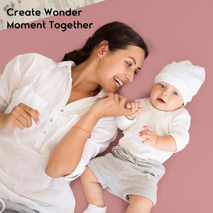 Yoofoss Pack and Play Sheets Fitted, Mini Crib Sheets 2-Pack for Pack N Play Mattress, Stretchy Playard Sheet, Soft and Breathable Pink+Love