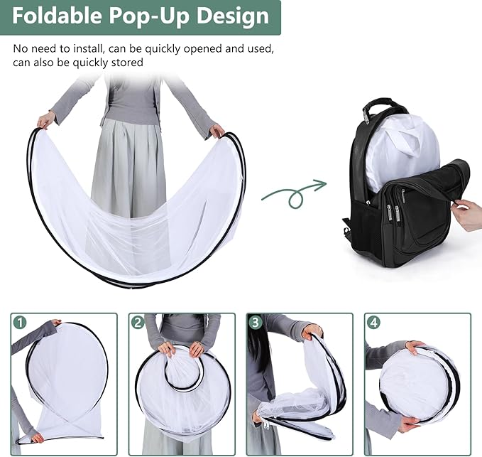 78.7 * 31.5 * 23.6 Inch Large Pop Up Mosquito Net, Collapsible Portable Mosquito Tent, Suitable for Adult Baby Bedroom, Outdoor Camping Use (White*2)