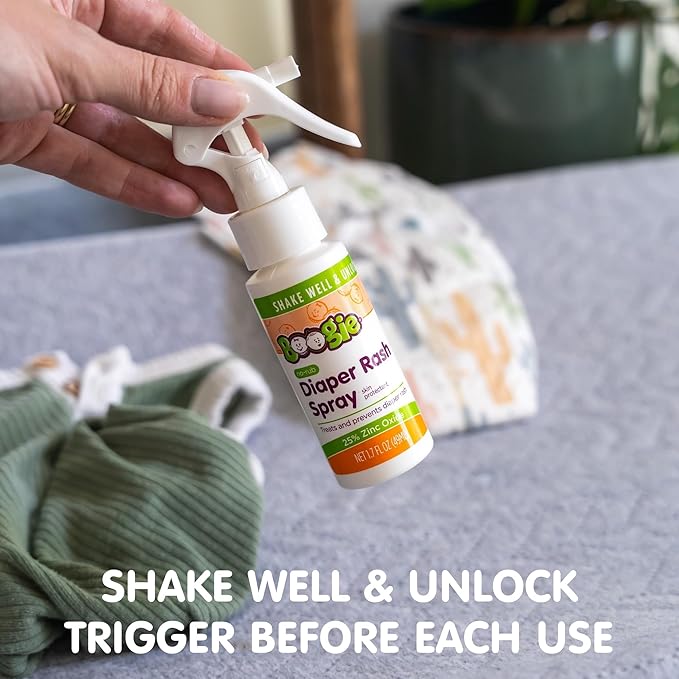 Boogie Diaper Rash Cream Spray for Baby, Travel Friendly No-Rub Touch Free Application for Sensitive Skin, Over 200 Sprays per Bottle, 1.7 oz (Pack of 1)