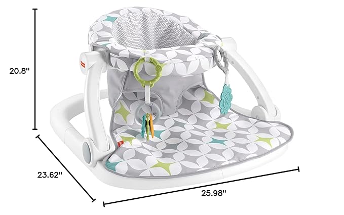 Fisher-Price Portable Baby Chair Sit-Me-Up Floor Seat With Developmental Toys & Machine Washable Seat Pad, Starlight Bursts