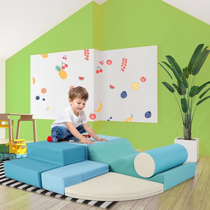 Merax Climbing Toys for Toddlers, Soft Climb and Crawl Playset Indoor Baby Soft Foam Blocks for Climbing, Crawling, 6-Piece