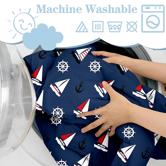 Shopping Cart Cover for Baby Girl Boy 2-in-1 High Chair Water Resistant High Chair Cover Blue Sailboat Gender Neutral Cart Cover for Babies Padded Grocery Cart Cover for Baby