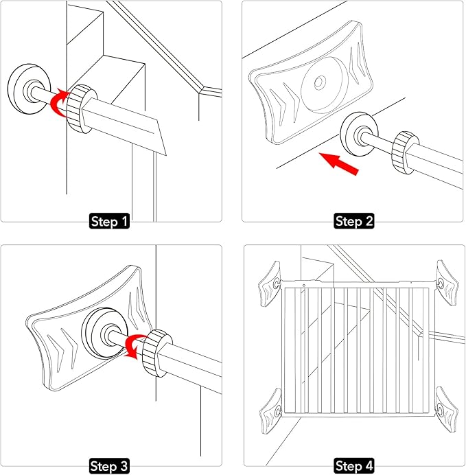 Smartfit 4 Pack Pet Gate Protectors - Dog Gate Set with Wall Mounts- Protect Walls & Doorways