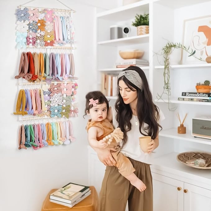 POVETIRE Headband Holder Hair Bows Organizer Baby Headbands Hair Accessories Organizer Storage Wall Hanging Decor