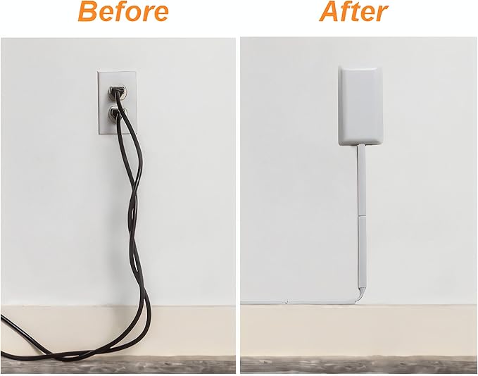 Sleek Socket No Shock Child Protector, Outlet & Plug Concealer with Protective Cord Clips, 8-Foot Flat Extension Cord with Multiple Outlets, Baby Proofing Outlet Cover, No Access to Dangerous Cords