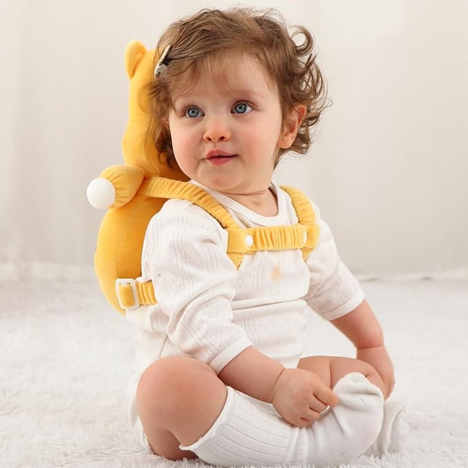 Baby Head Protector Backpack -Soft & Lightweight Pads - Prevents Bebes Backward Fall Tiger