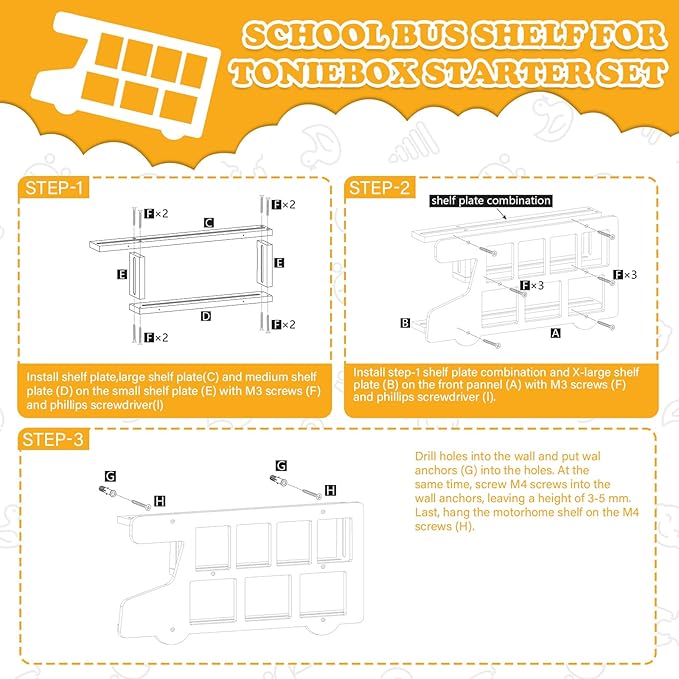 RZYLKA Car for Tonies Box Organizer Storage Shelf Wall Mounted, Pinewood Magnetic Floating Shelves for Toniebox, Tonies Characters, Display Collection 15~25 Characters