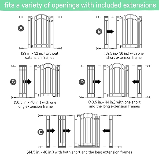 Ingenuity Decorative Extra Tall Baby Gate & Dog Gate, 28.5"-48" Wide, 36" Tall, Hardware or Pressure Mounted, Install on Top or Bottom of Stairs, Banister, or Doorway - Bronze