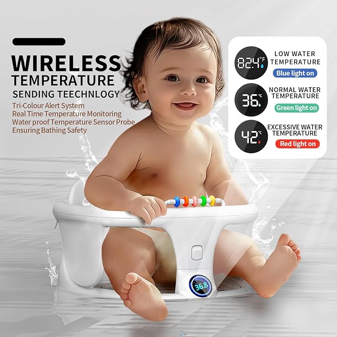 Baby Bath seat for Babies Sitting up Infant Bath tub Portable sit up Seats Bathing Chair Newborn Essentials Toddler Must Haves 0-12 Months Bathtub Sink Bather Sitting Shower Support Travel Ring