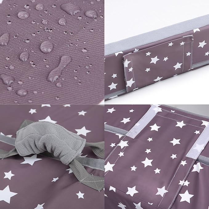 Mooedcoe Foldable Toddler Floor Bed with Sides, Folding Toddler Bed for Travel Kid Foam Sleeping Cot for Children 18M – 5yr Old
