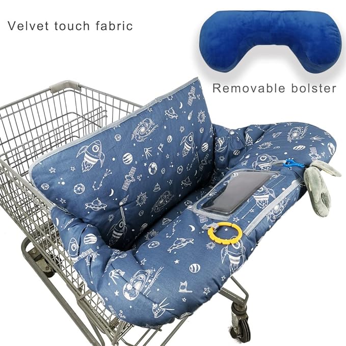 Shopping Cart Cover for Baby/Toddler, Cozy High Chair Cover, Blue Spaceship