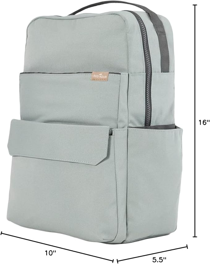 RED ROVR Roo Lightweight 1 LB Diaper Bag Backpack | 11 organizational pockets| Durable & Water-Resistant (Sage)