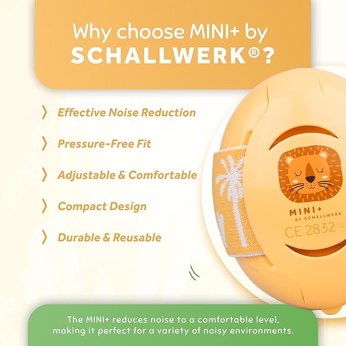 Schallwerk ยฎ Mini+ Baby Ear Muffs โ Infant Noise Cancelling Headphones, Toddler Ear Protection, Baby Headphones for Noise
