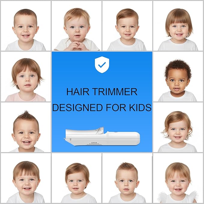 Baby Hair Clippers Set, Ultra Quiet Hair Trimmer with Vacuum for Infant, Toddler and Kids, Waterproof & Rechargeable Cordless Hair Cutter, Including Hair Cutting Scissors and Comb