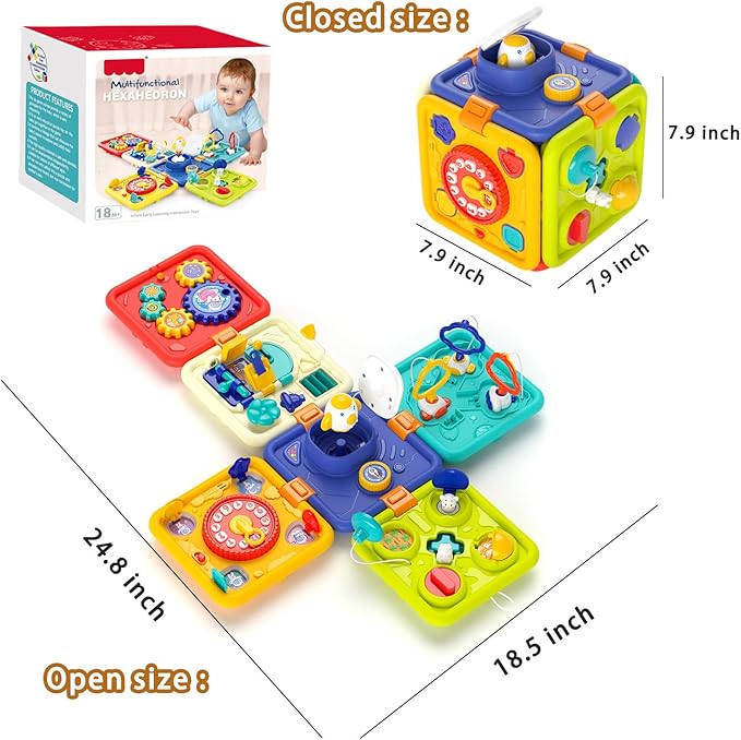 Montessori Toys for 1 Year Old Boy and Girl, Busy Board Educational Sensory Toddler Toys, 1 Year Old Boy Gifts