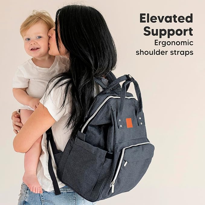 KeaBabies Baby Diaper Bag Backpack - Large Baby Bag for Boys, Girls, Waterproof Multi Function Travel Diaper Backpack with Changing Pad, Durable Travel Essentials for Moms and Dads (Mystic Gray)