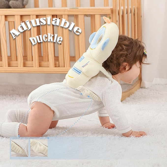 Baby Head Protector Backpack -Soft & Lightweight Pads - Prevents Bebes Backward Fall Astronauts Plush Stuffed