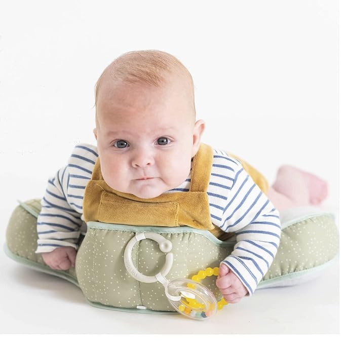 Taf Toys Tummy Time Cushion with Detachable Toys Support for Newborn & Up, Develops Muscles for Crawling Montessori Sensory Crawling Toy for Infant Newborn Toddler Tummy Time Toys 0-6 Months Babies