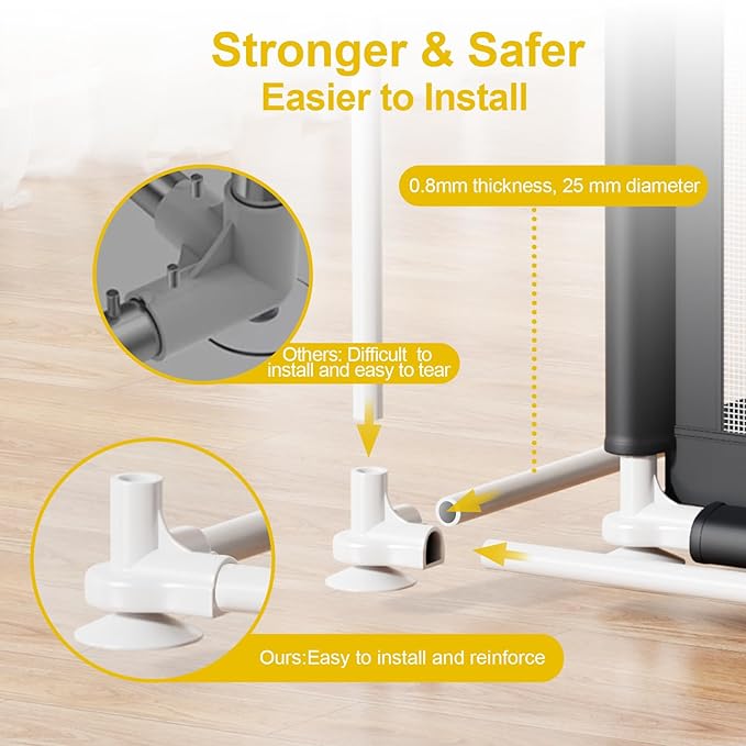 Premium Baby Playpen with Mat, 71x60 Inches Extra Large Playpen for Babies and Toddlers, Indoor & Outdoor Activity Center, Safety Baby Play Pen with Gate Prints Black