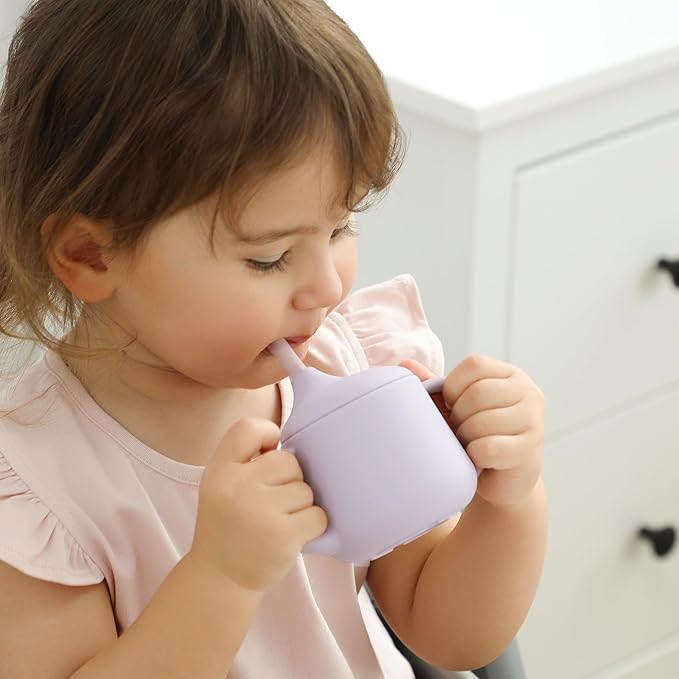 Moonkie Baby Training Cup & Sippy Cup Set | 4 Months+ | Baby-Led Weaning Essential | Gift for Infants (Ether Cup Set, 2 Pack)