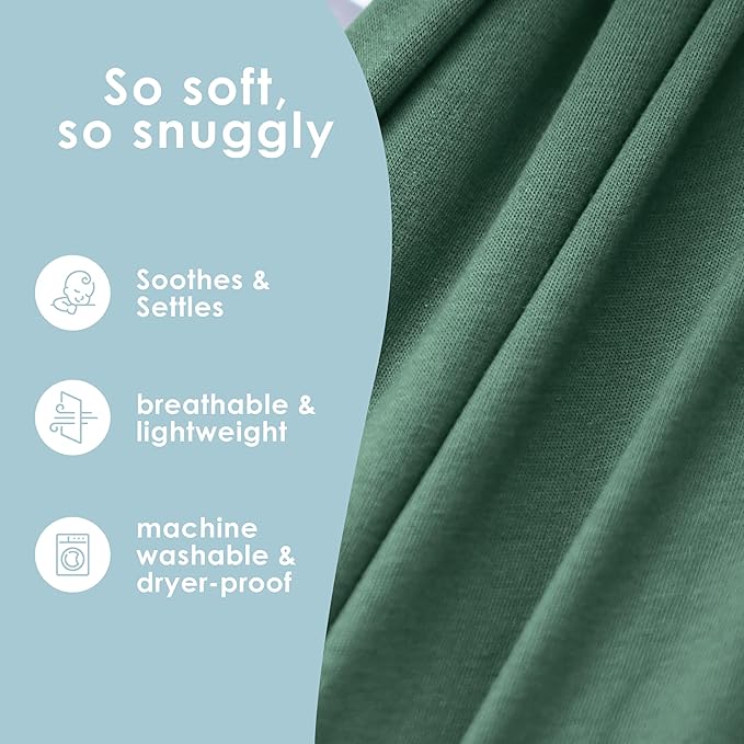Sleepy Wrap Stretchy Ergonomic Baby Carrier Sling for Newborns to Toddlers - Hands-Free Lightweight Baby Wrap 7-35 lbs (Sage Green)