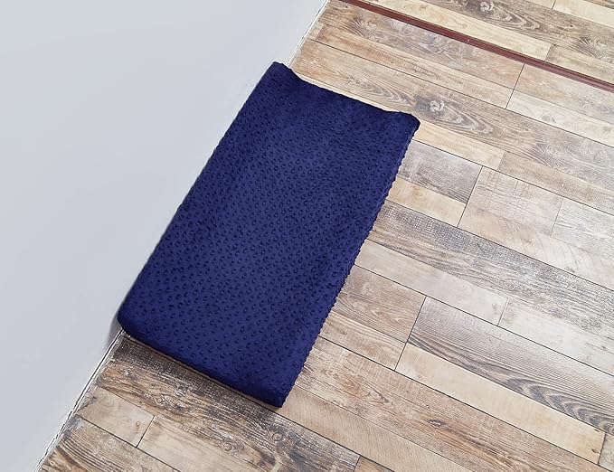 Changing Pad Cover Super Soft Dots Skin-Friendly Breathable Wipeable Changing Table Sheets for Baby Boy and Baby Girl (Estate Blue)