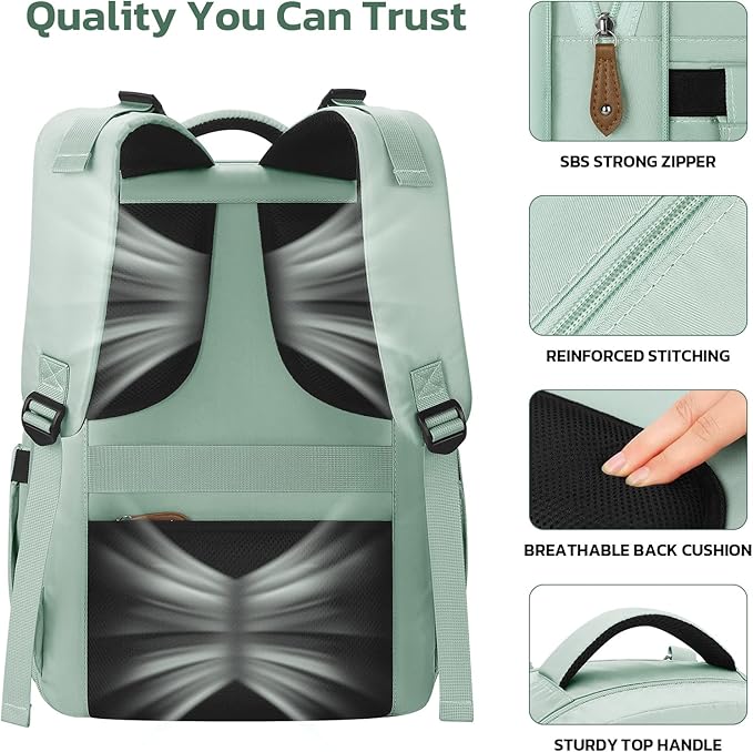 Maelstrom Diaper Bag Backpack,29L-45L Expandable Large Baby Bag for 2 Kids/Twins with Removable Cross Body Bottle Bag for Mom/Dad,Stylish Nappy Bag Gift for Boys/Girl-Mothers Day Gifts-Mint Green