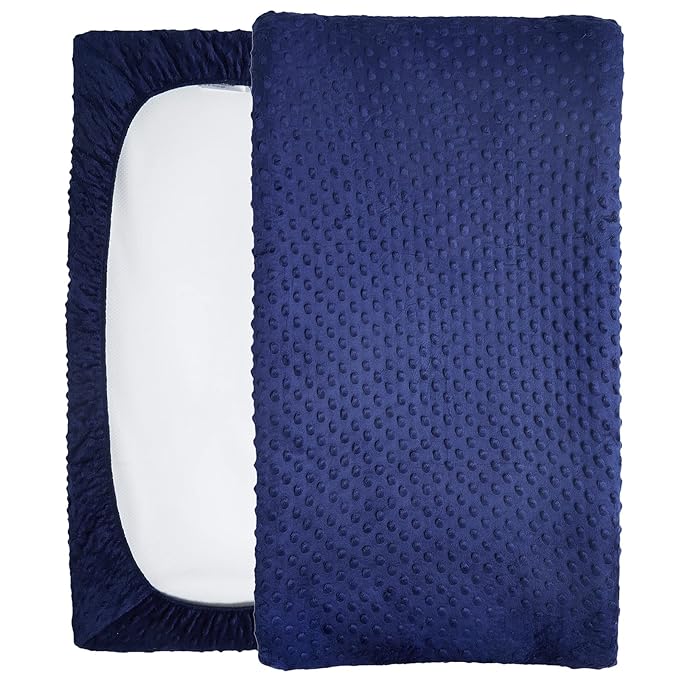 Changing Pad Cover Super Soft Dots Skin-Friendly Breathable Wipeable Changing Table Sheets for Baby Boy and Baby Girl (Estate Blue)