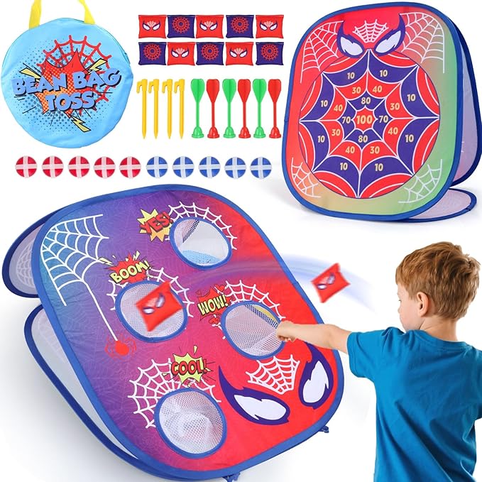 Bean Bag Toss Game for Kids: Cornhole for Kids, Outdoor Toys for Kids Ages 4-8 Tic Tac Toe Bean Bag Toss Toddler Toys Yard Games, Birthday Gift for Girls 3 4 5 6 7 8 Year Old