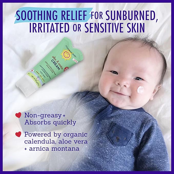 California Baby Aloe Vera & Arnica Cream | Soothing After Sun Lotion | 100% Plant-Based Sunburn Relief | Moisturizes Irritated Skin | 82 g / 2.9 oz.