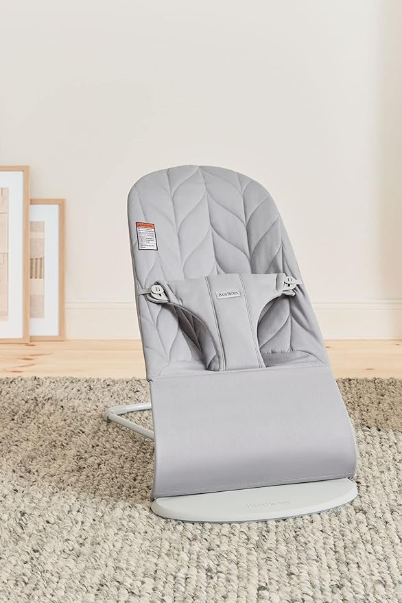 BabyBjörn Bouncer Bliss, Cotton, Petal Quilt, Light gray