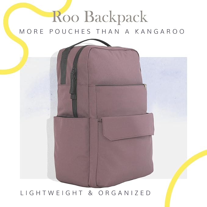 RED ROVR Roo Lightweight 1 LB Diaper Bag Backpack | 11 organizational pockets| Durable & Water-Resistant (Mauve)