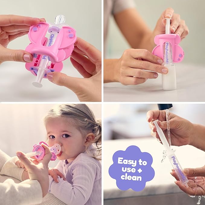 Medicine Buddy Medication Dispenser, Butterfly - Liquid Syringe for Newborns, Infants, Babies & Toddlers - Baby Medicine Kit with Pacifier Attachment for Accurate Dosing