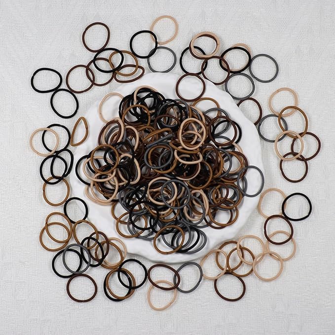 200PCS Small Hair Ties,No Crease Baby Hair Ties,Elastic Hair Ponytail Holder Hair Accessories for Baby Girls Infants Toddlers Kids,Neutral Color