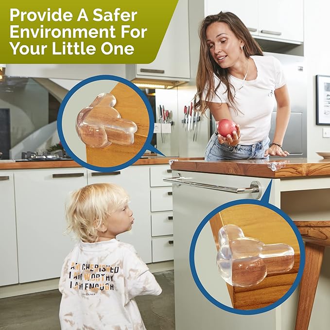Corner Protectors for Baby (16 Pack) - Patented - New & Improved Edge Protector for Baby – Transparent Corner Protectors - Baby Safety Products to Baby Proof Corners and Edges