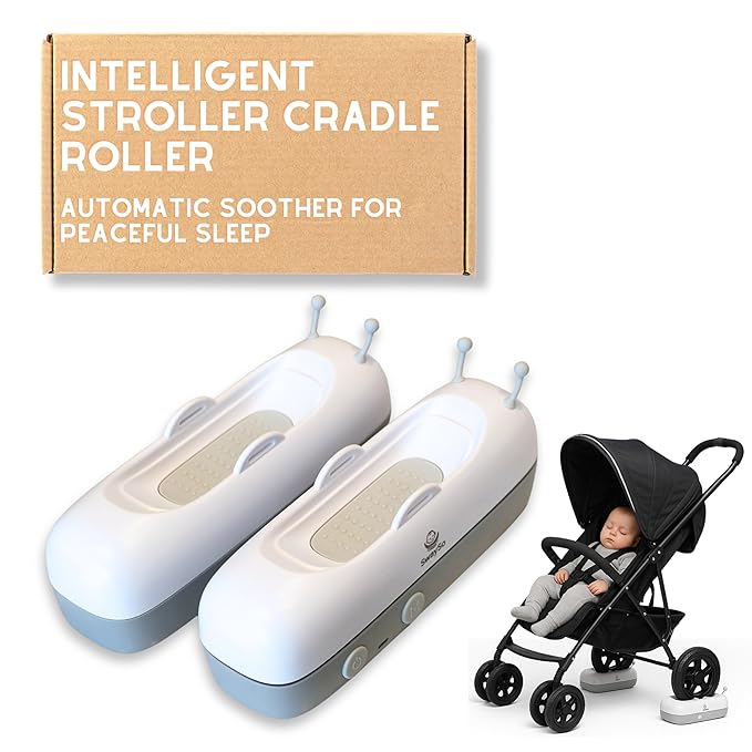 Intelligent Rocker Accessory for Baby Stroller - Automatic Soother for Peaceful Sleep - Type-C Rechargeable Cradle Roller with Adjustable Speed, Remote and Timer- Stroller Rocker & Bouncer-SwaySo