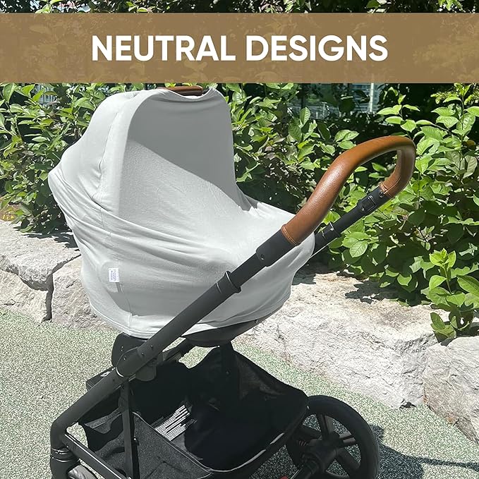 MOZAH Baby Multi-Use Cover: 9-in-1 Baby Carseat Cover, Nursing Cover, Stroller Cover & More. Breast Feeding Essentials and Baby Registry Favorite (Belgian Grey)