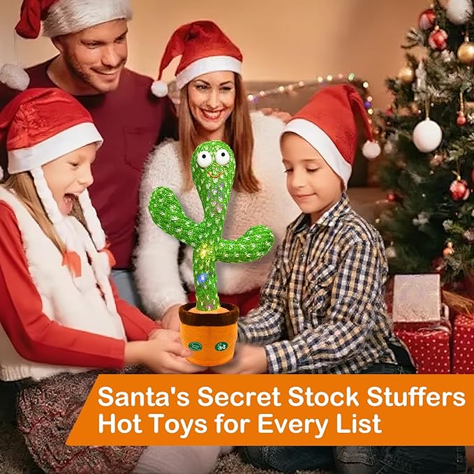Dancing Mimicking Talking Cactus Toy,Funny Gift for Toddler 1 2 3 Year Old Boy Girl,Singing Record Repeat What You Say Light Up Baby Infant Toys 6-12 12-18 Months (Volume Adjustment)