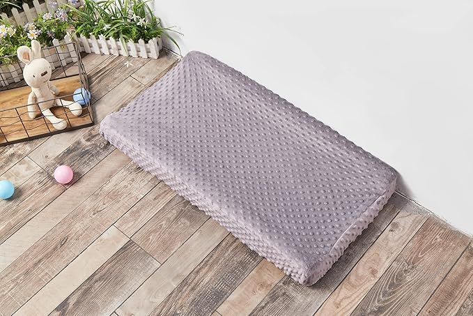 Changing Pad Cover Super Soft Dots Skin-Friendly Breathable Wipeable Changing Table Sheets for Baby Boy and Baby Girl (Rose Gray)