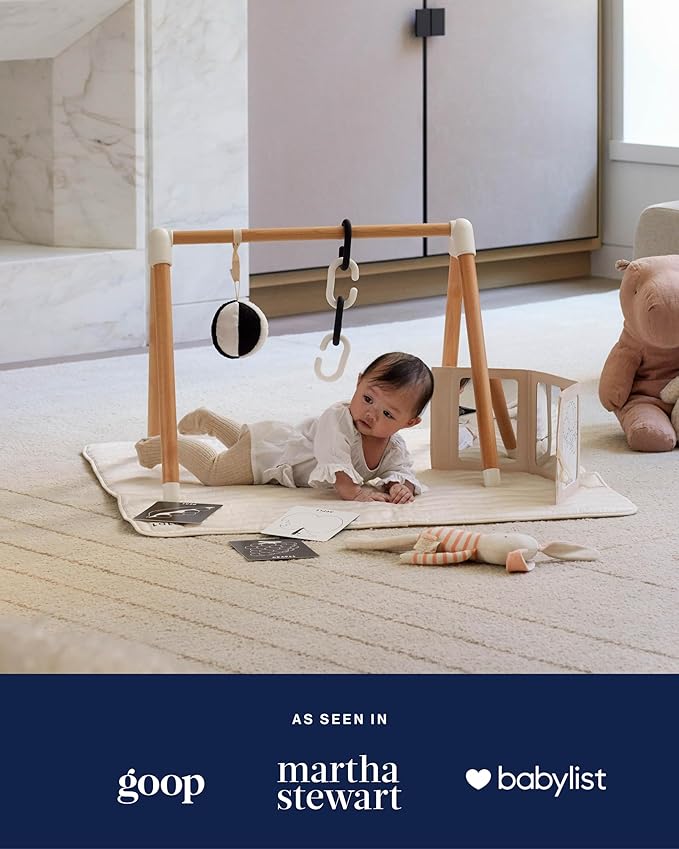 Lalo Baby Gym & Playmat for Babies and Toddlers - Eco-Friendly Sage Playmat - Baby Gym & Accessories is Easy to Assemble & Clean - Go from Tummy Time to Story Time