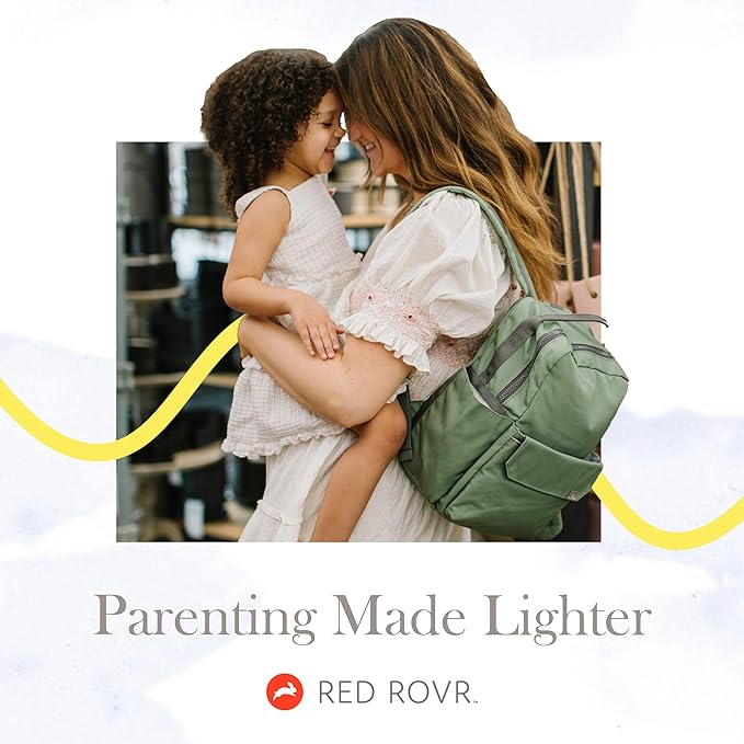 RED ROVR Roo Lightweight 1 LB Diaper Bag Backpack | 11 organizational pockets| Durable & Water-Resistant (Sage)