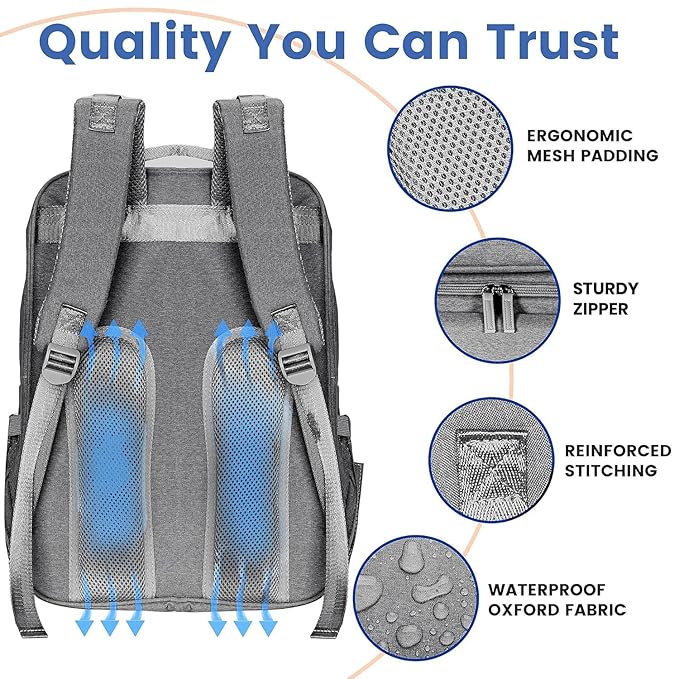 PILLANI Baby Diaper Bag Backpack - Large Bag for Boys & Girls, Waterproof Diaper Backpack - Travel Diaper Bags w/Changing Pad, Baby Registry Search & Shower Gifts - Essentials Must Haves Newborn Stuff