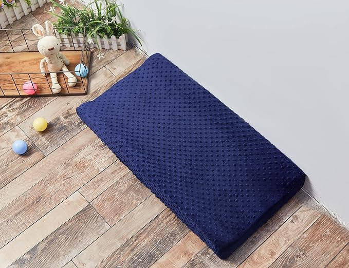 Changing Pad Cover Super Soft Dots Skin-Friendly Breathable Wipeable Changing Table Sheets for Baby Boy and Baby Girl (Estate Blue)