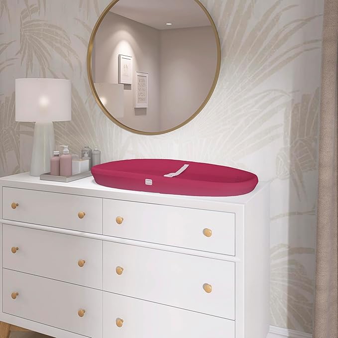 Evolur Eva Baby Changing Pad in Fuschia Pink, Soft, Lightweight and Portable Changing Pad, Fits All Changing Table, Waterproof Firm Padding