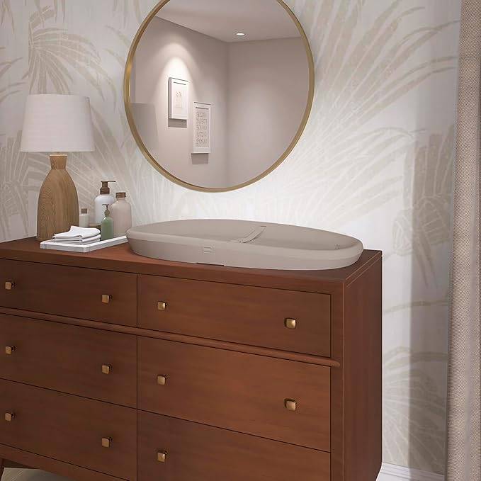 Evolur Eva Baby Changing Pad in Oat, Soft, Lightweight and Portable Changing Pad, Fits All Changing Table, Waterproof Firm Padding